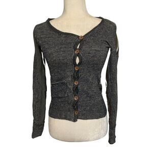 margaret o'leary sweater womens blue brown long sleeve cardiagn sweater top xs